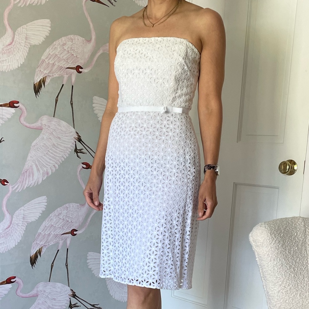 White strapless dress by Laundry - 4